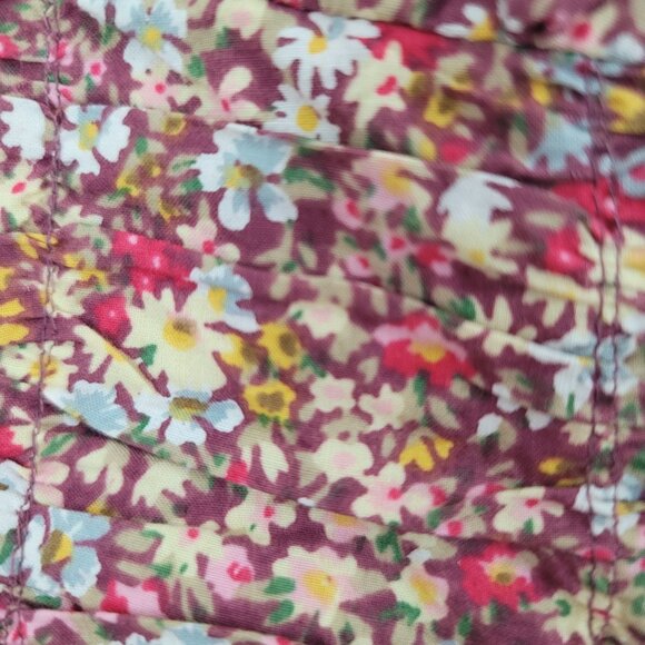 Sim & Sam Sz S Floral Daisy Short Puff Sleeve Crop Top Cotton Boho Cottagecore - Picture 5 of 10